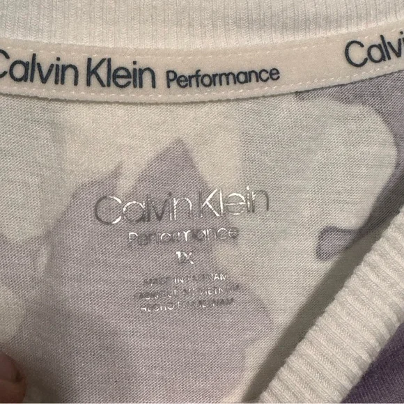 Calvin Klein Performance Lavender Camo Women's Tee - Picture 3 of 5
